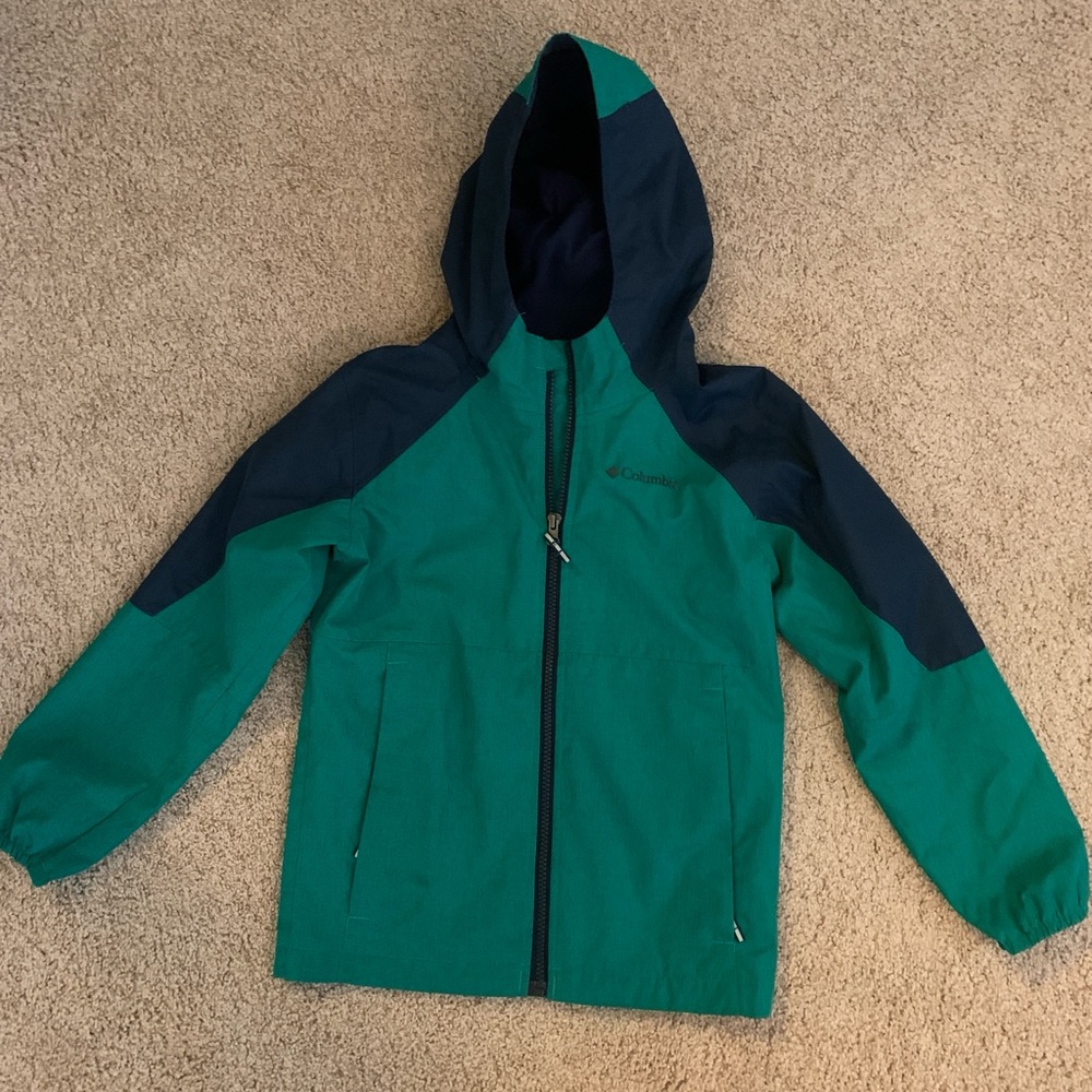 Boys Columbia Green and Navy Hooded Jacket